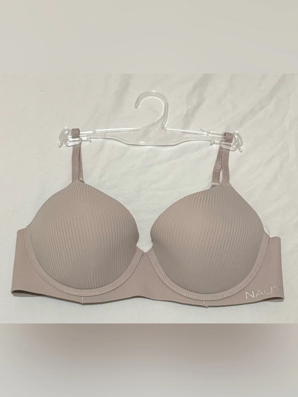 Nautica Ribbed Molded Bra - Taupe Nude